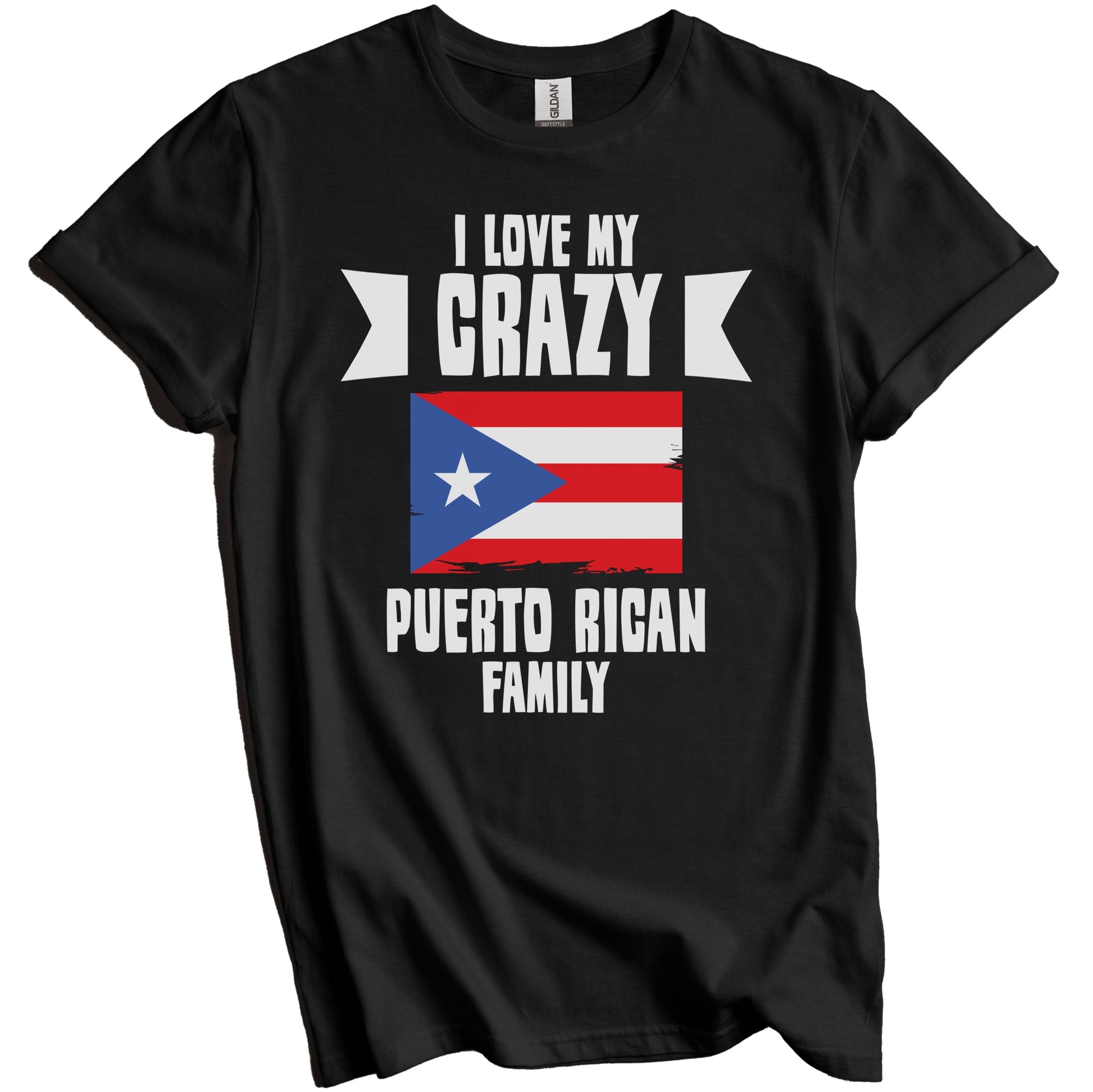 I Love My Crazy Puerto Rican Family Funny Puerto Rico Flag T-Shirt