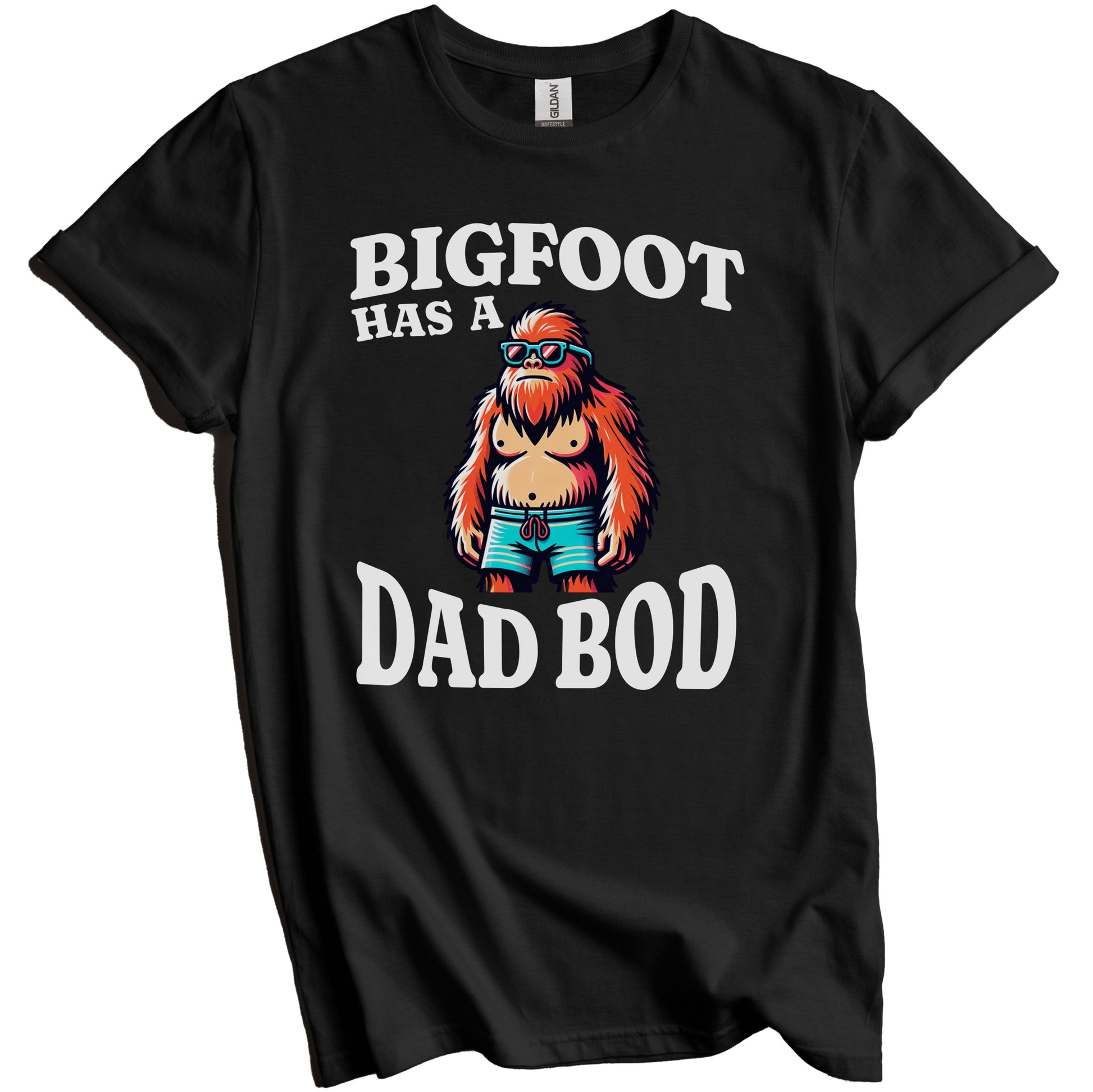 Bigfoot Has A Dad Bod Funny Sasquatch Beach T-Shirt