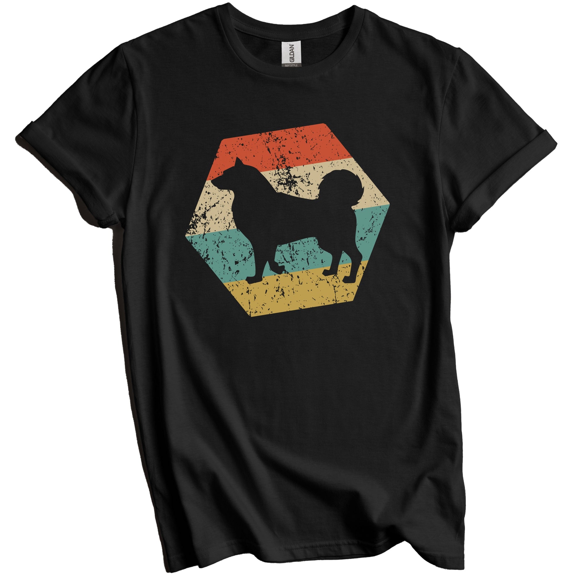 Alaskan Malamute Dog Breed Retro Distressed Hexagon T-Shirt