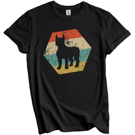 Boston Terrier Dog Breed Retro Distressed Hexagon T-Shirt