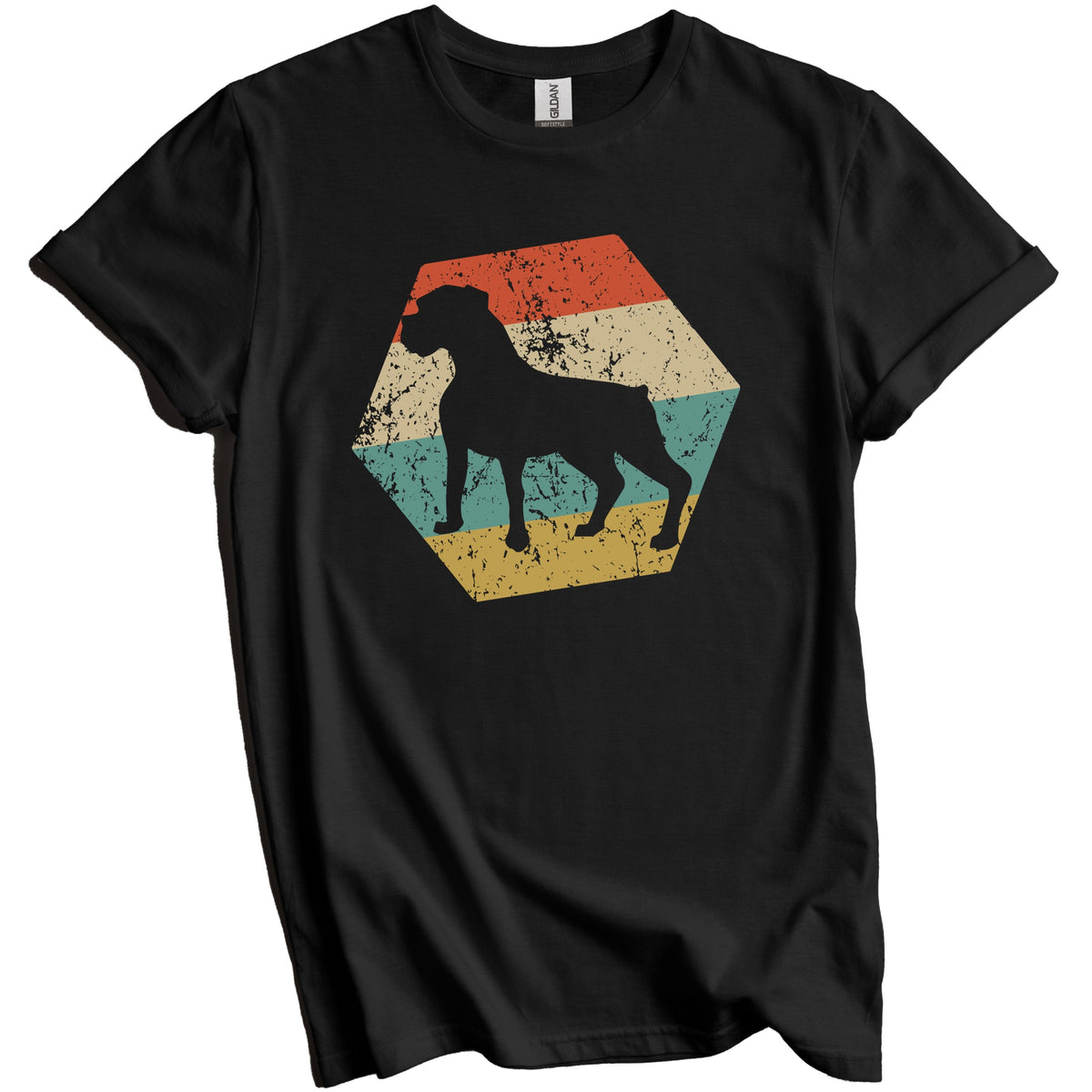 Boxer Dog Breed Retro Distressed Hexagon T-Shirt