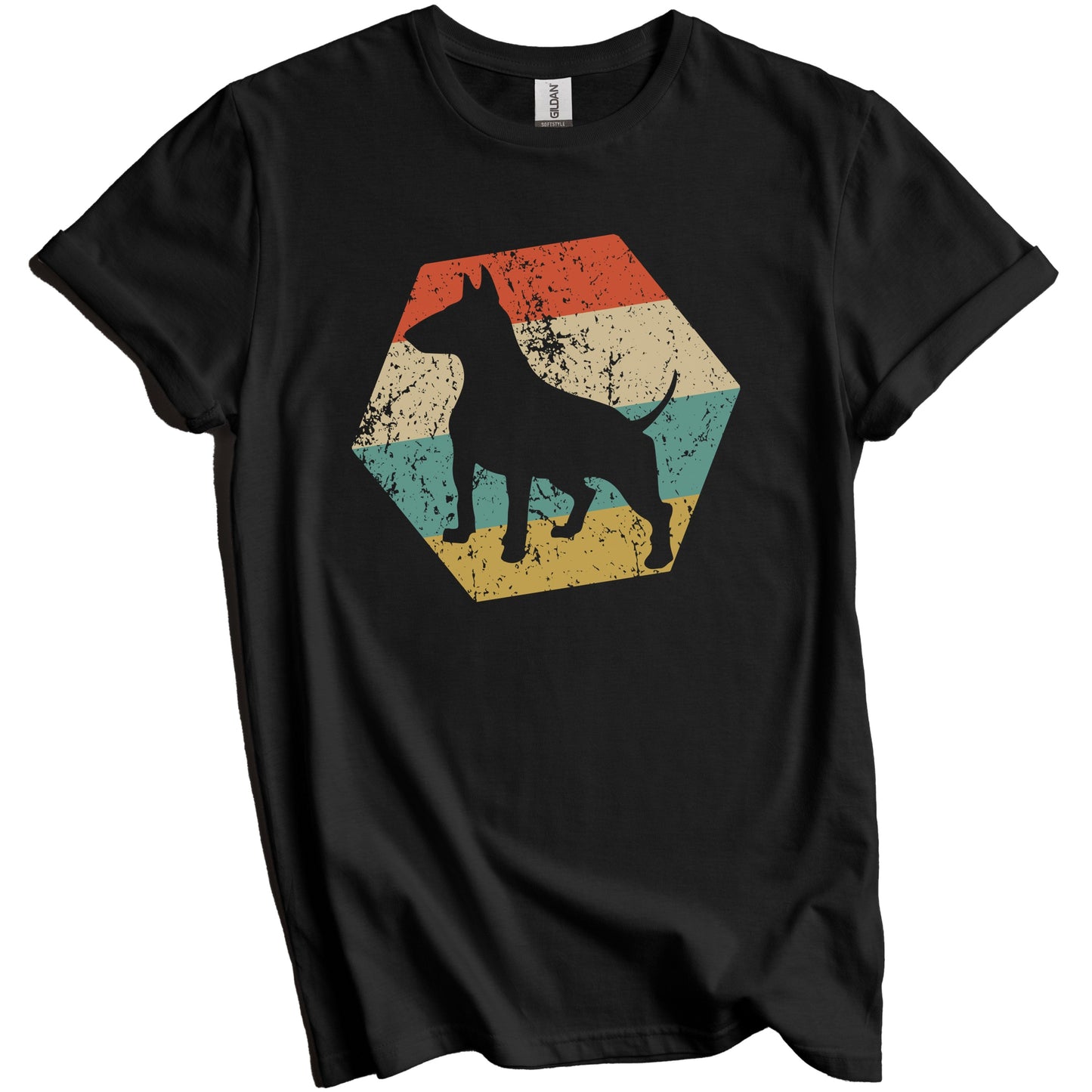 Bull Terrier Dog Breed Retro Distressed Hexagon T-Shirt