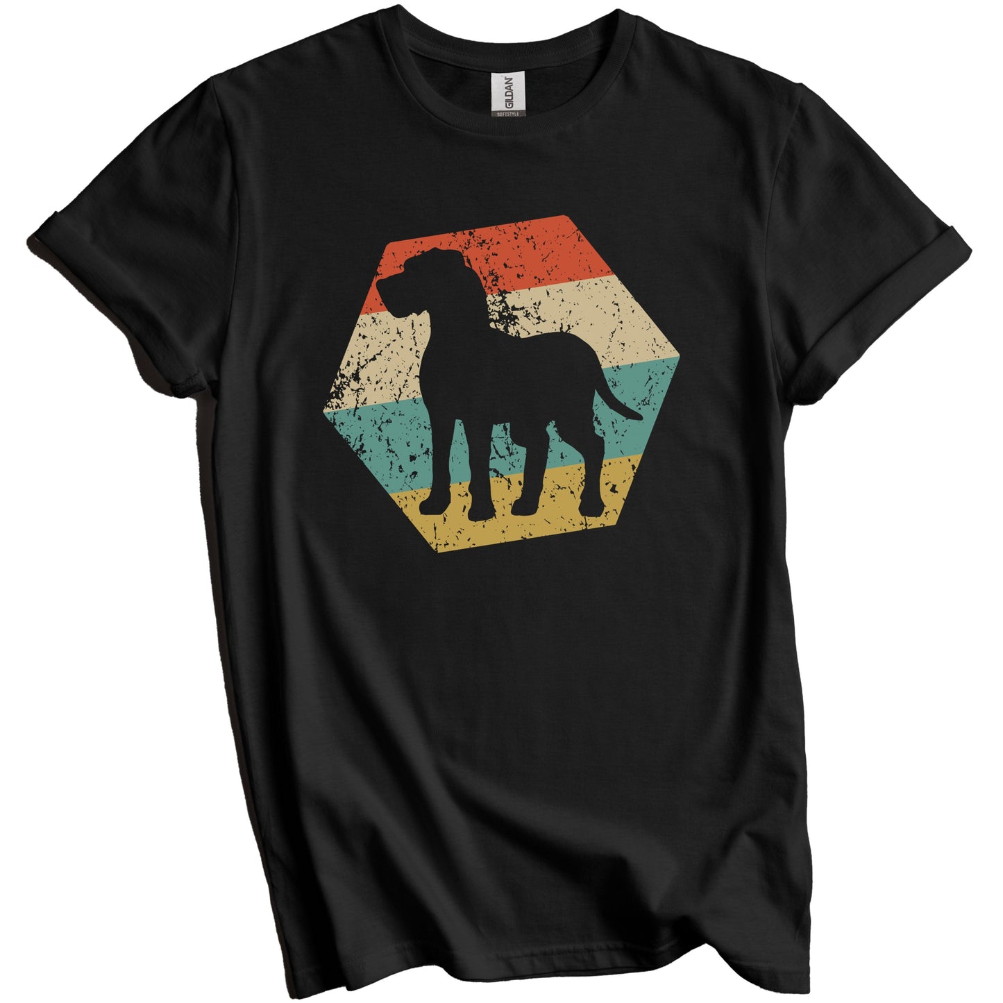 Great Dane Dog Breed Retro Distressed Hexagon T-Shirt