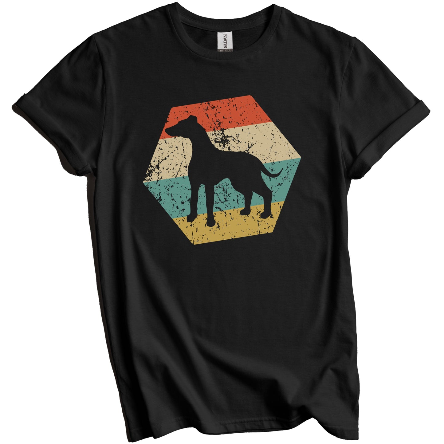 Greyhound Dog Breed Retro Distressed Hexagon T-Shirt
