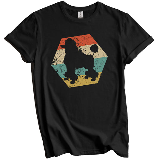 Poodle Dog Breed Retro Distressed Hexagon T-Shirt