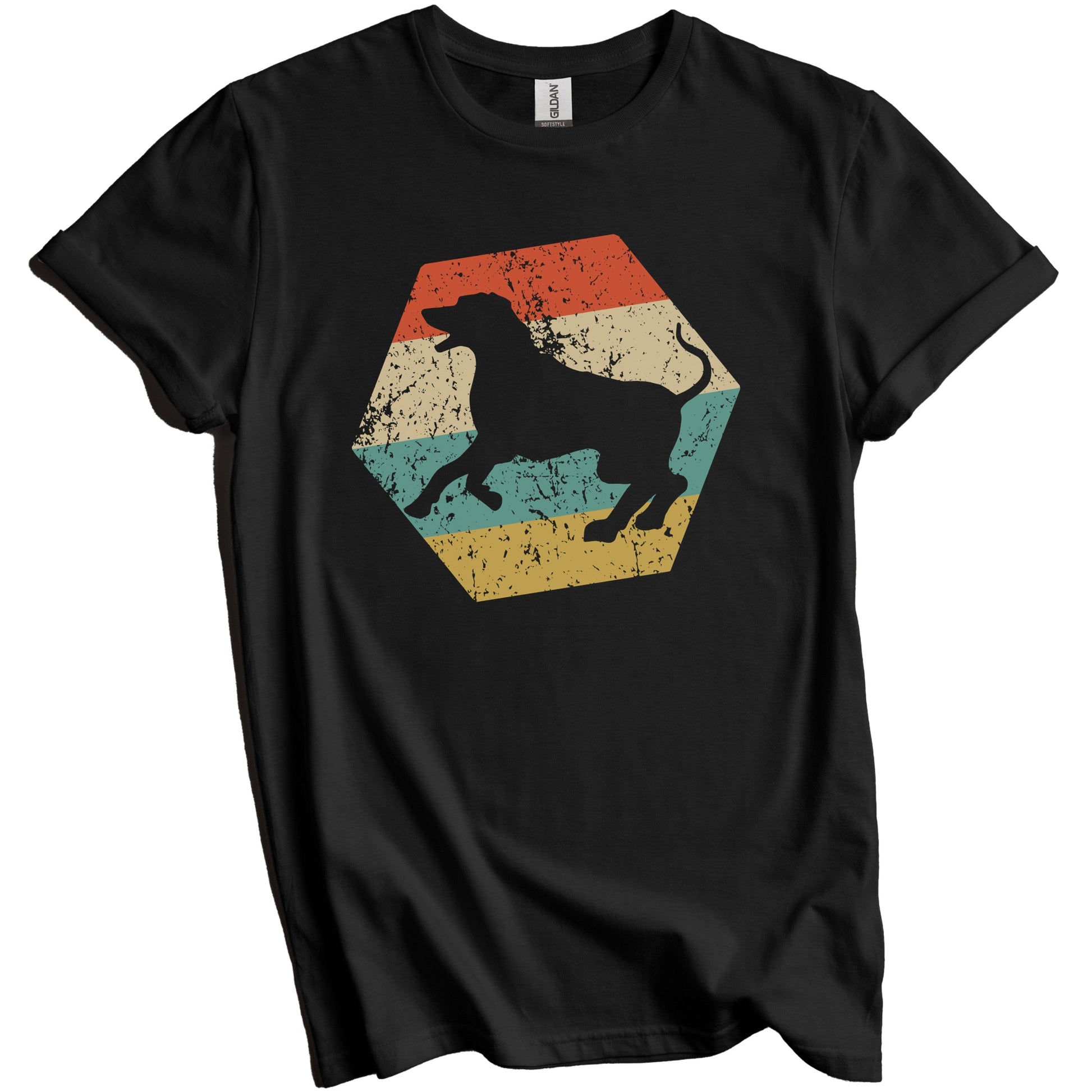 Rhodesian Ridgeback Dog Breed Retro Distressed Hexagon T-Shirt