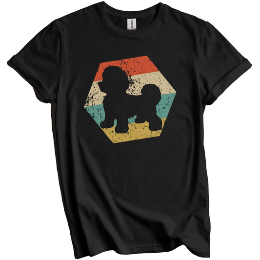 Bichon Frise Dog Breed Retro Distressed Hexagon T-Shirt