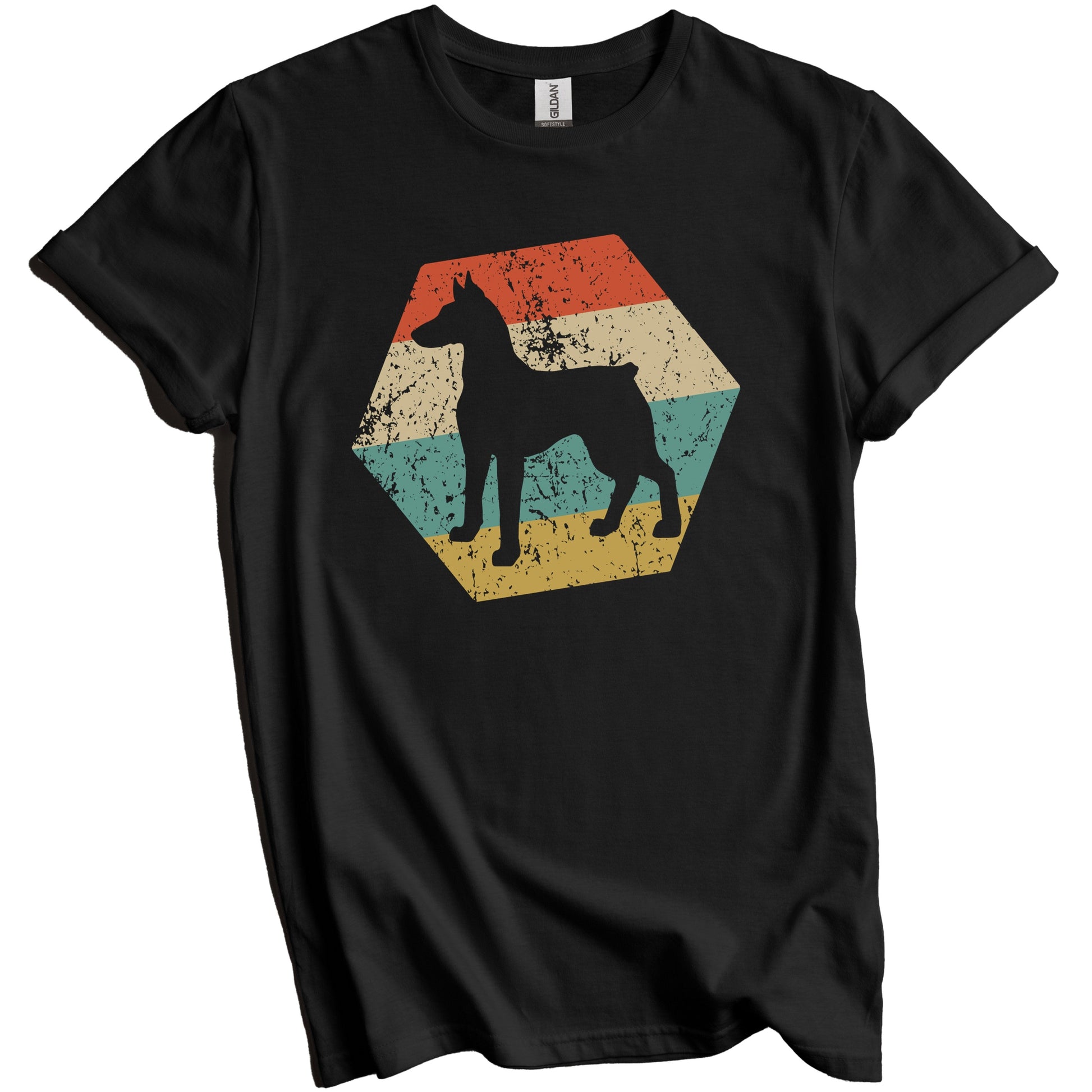 Doberman Dog Breed Retro Distressed Hexagon T-Shirt