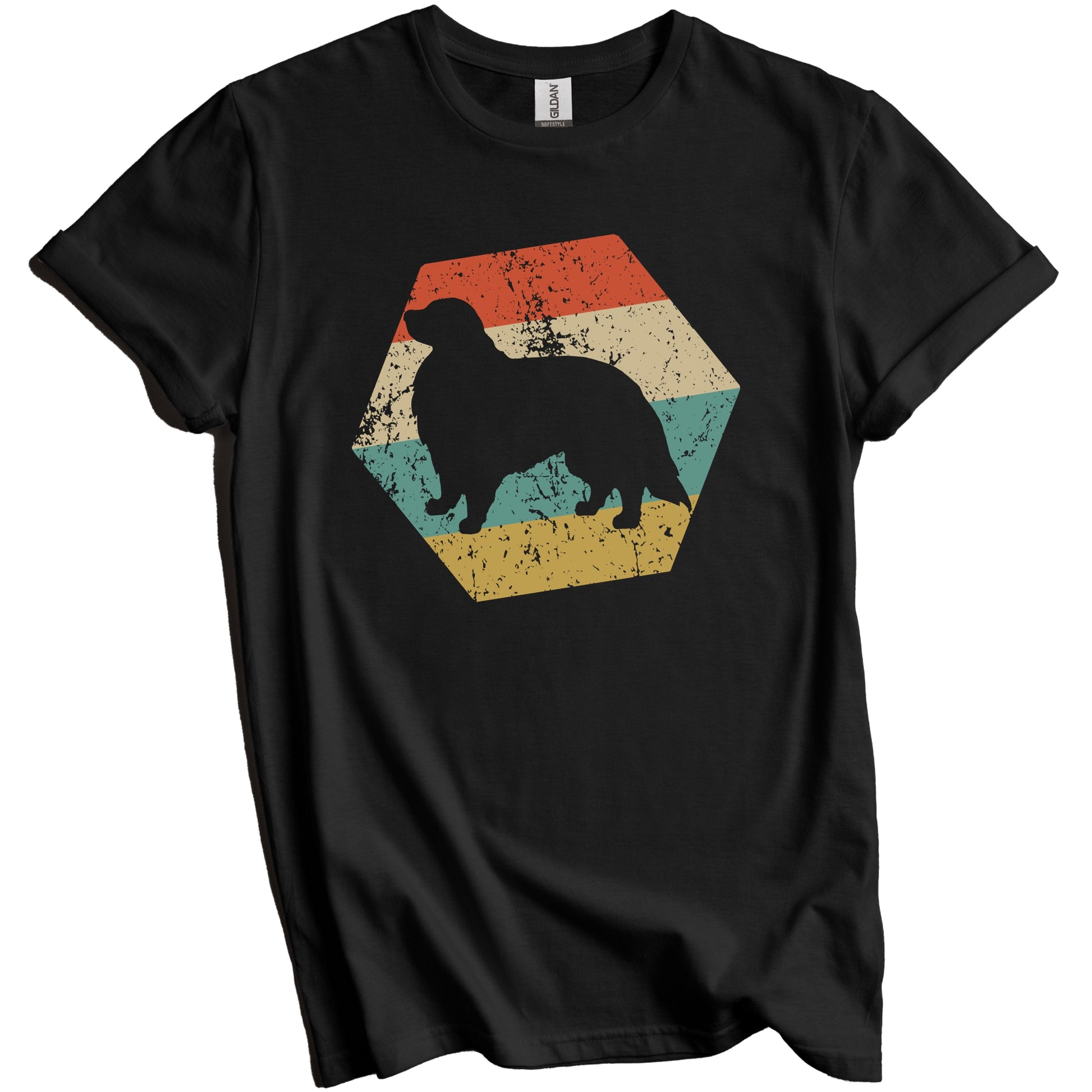 Great Pyrenees Dog Breed Retro Distressed Hexagon T-Shirt