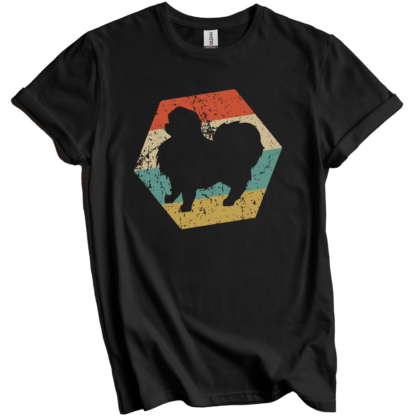 Japanese Chin Dog Breed Retro Distressed Hexagon T-Shirt