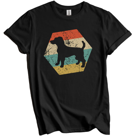 Parson Russell Terrier Dog Breed Retro Distressed Hexagon T-Shirt