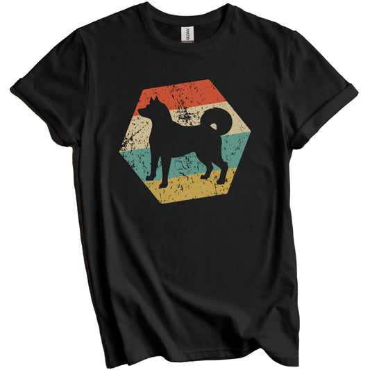Shiba Inu Dog Breed Retro Distressed Hexagon T-Shirt