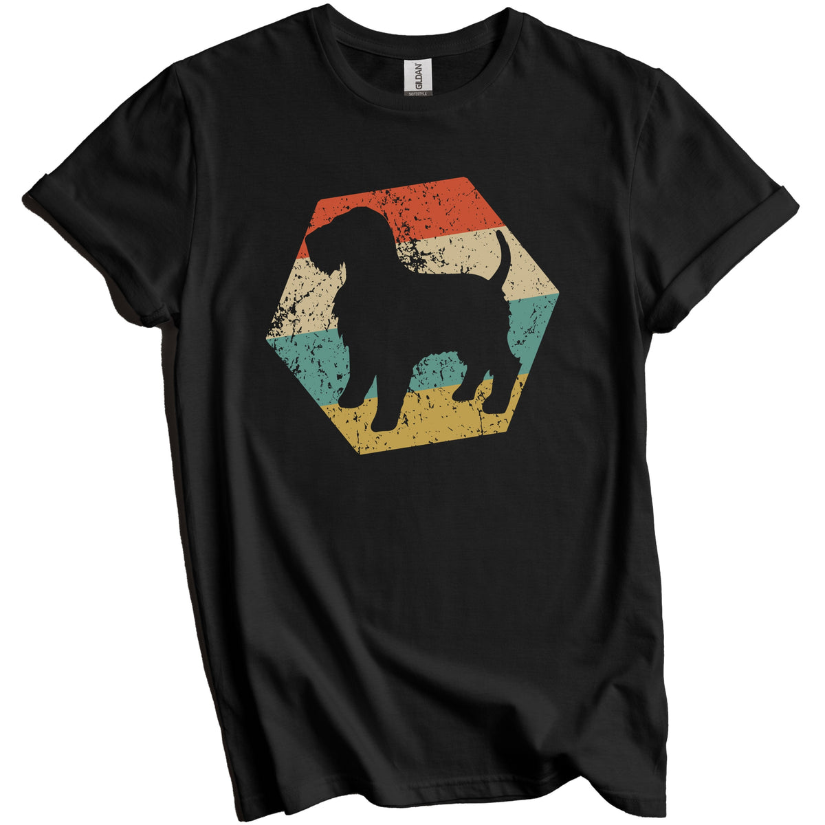 Wheaten Terrier Dog Breed Retro Distressed Hexagon T-Shirt