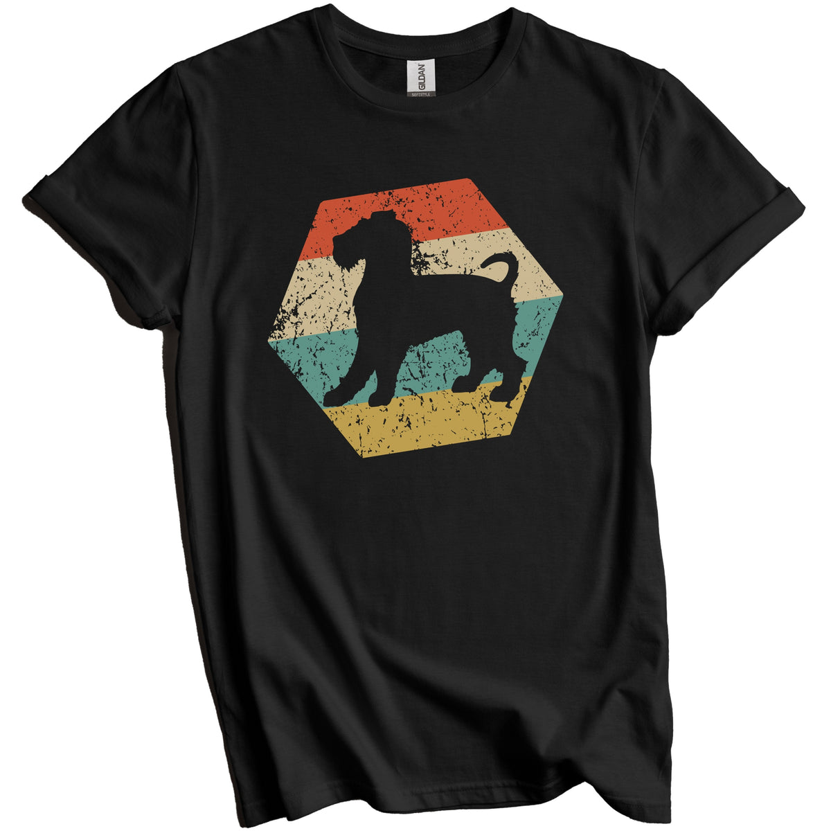 Wire Fox Terrier Dog Breed Retro Distressed Hexagon T-Shirt