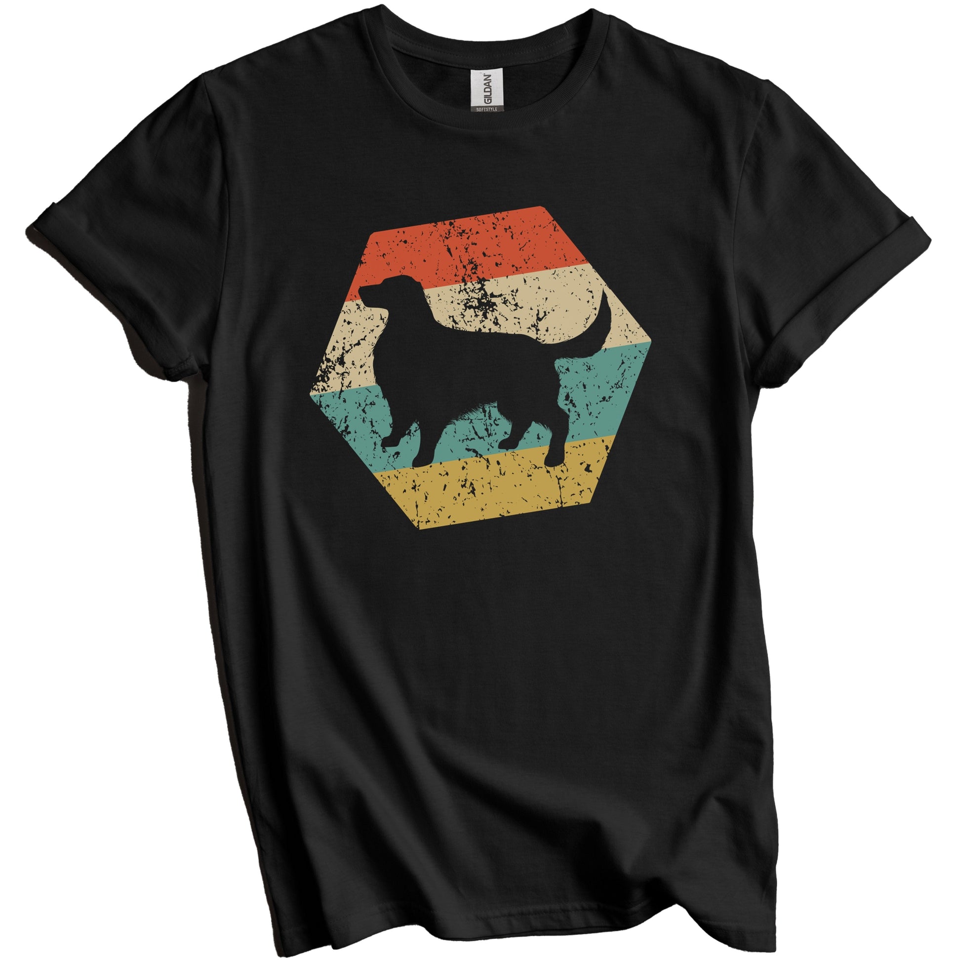 Irish Setter Dog Breed Retro Distressed Hexagon T-Shirt