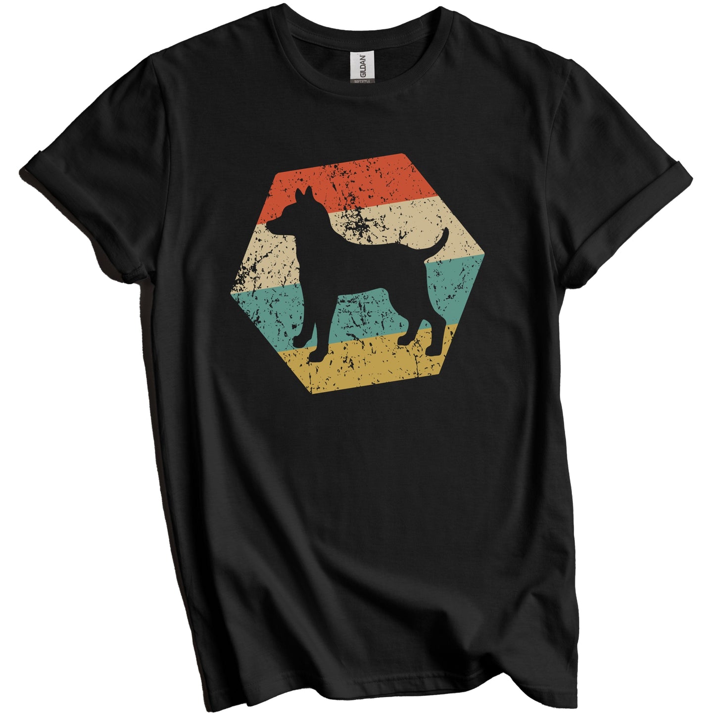 Rat Terrier Dog Breed Retro Distressed Hexagon T-Shirt