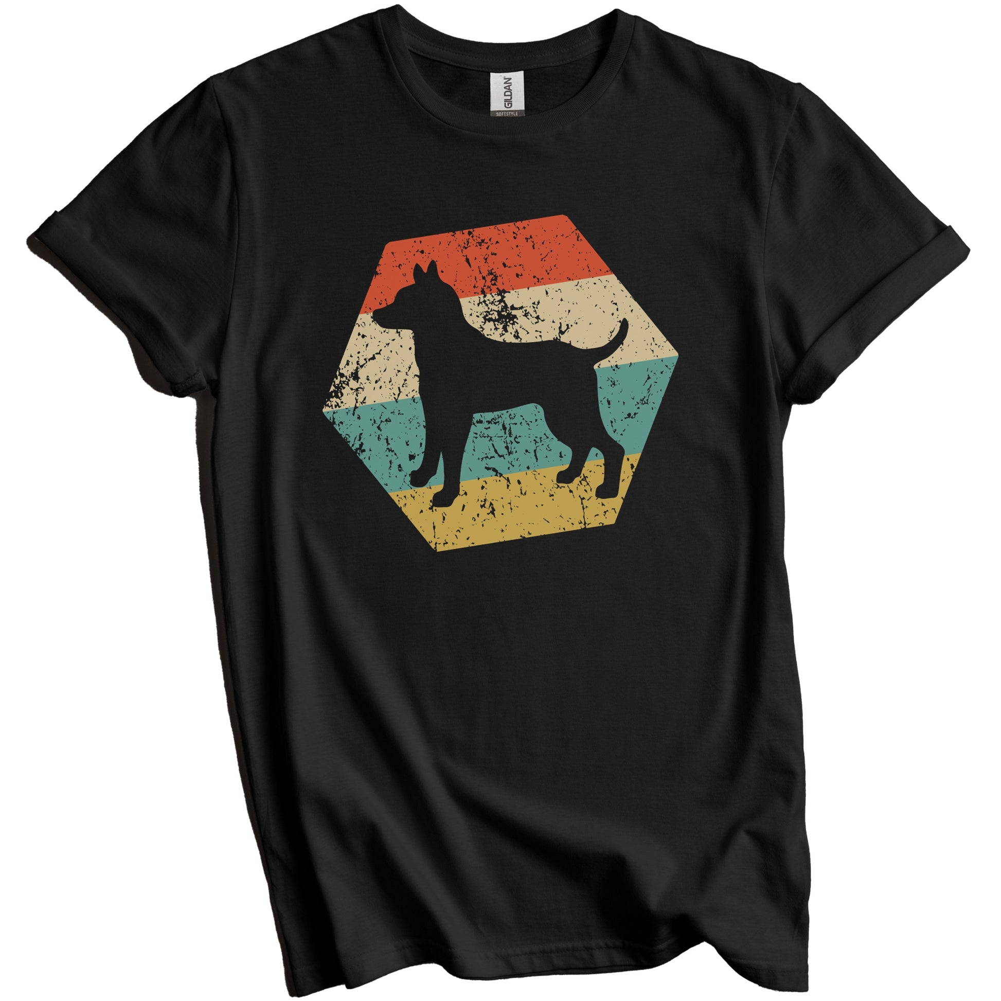 Rat Terrier Dog Breed Retro Distressed Hexagon T-Shirt