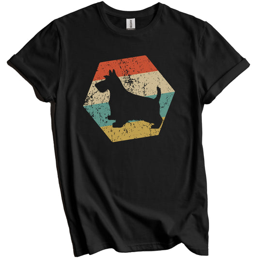 Scottish Terrier Dog Breed Retro Distressed Hexagon T-Shirt