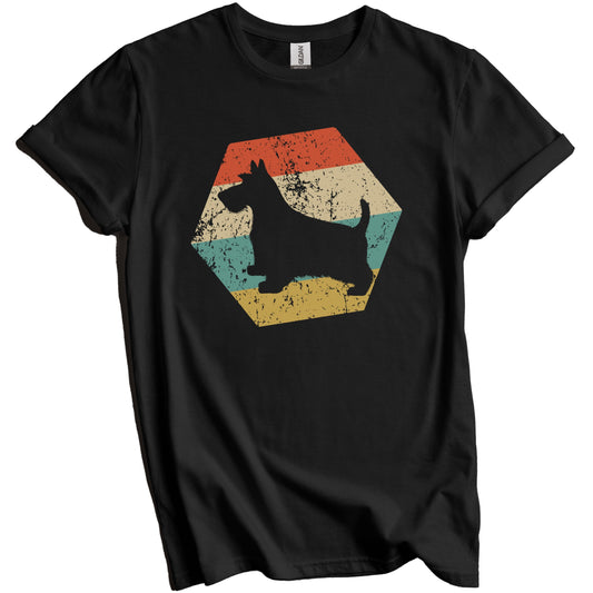 Scottish Terrier Dog Breed Retro Distressed Hexagon T-Shirt