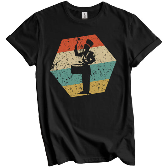 Marching Band Drummer Retro Distressed Hexagon Drums T-Shirt