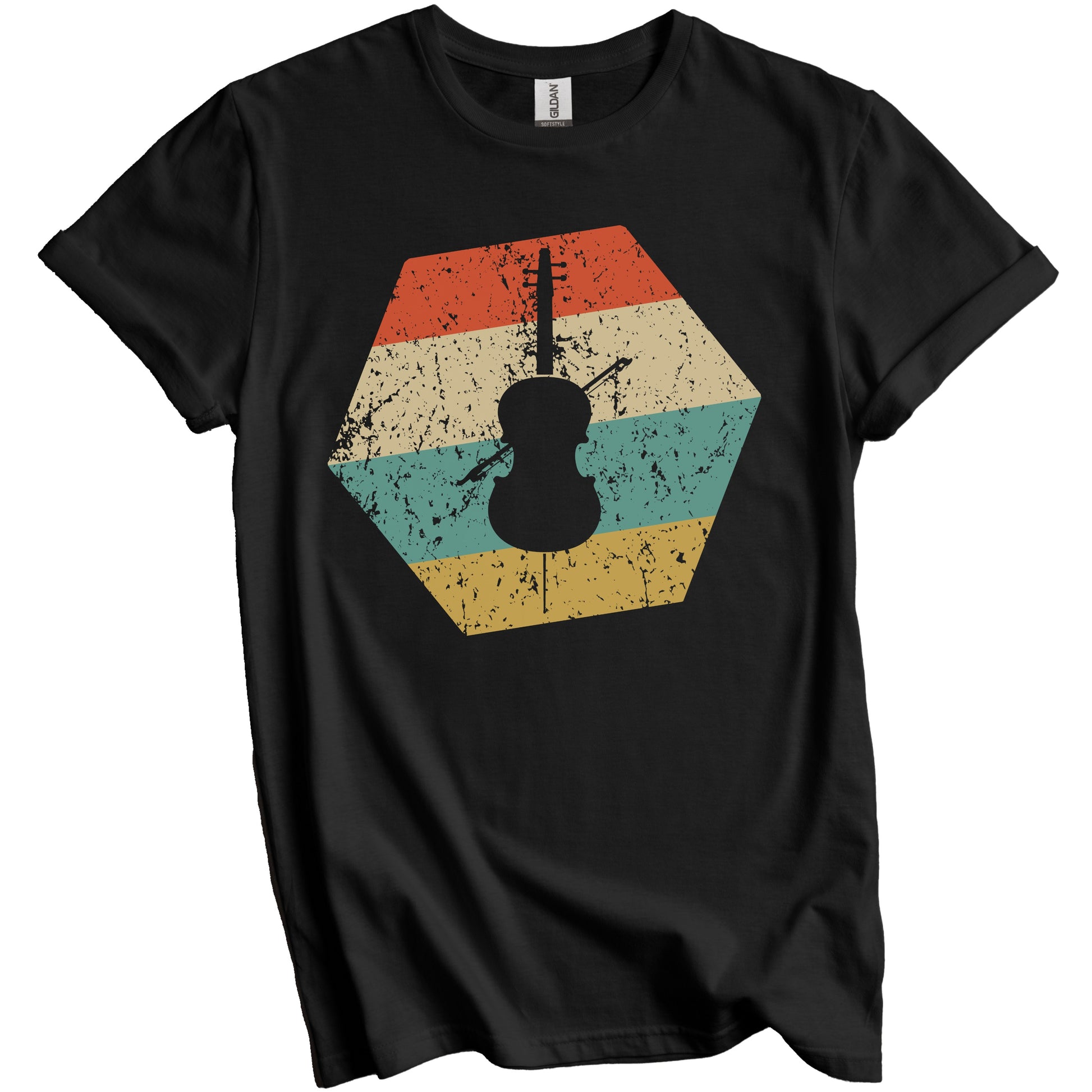Cello Retro Distressed Hexagon Cellist T-Shirt