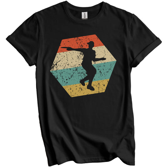 Disc Golf Retro Distressed Hexagon Disc Golfer T-Shirt
