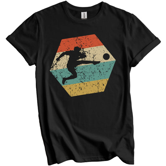 Soccer Retro Distressed Hexagon Soccer Player T-Shirt