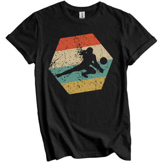 Volleyball Retro Distressed Hexagon Dig T-Shirt