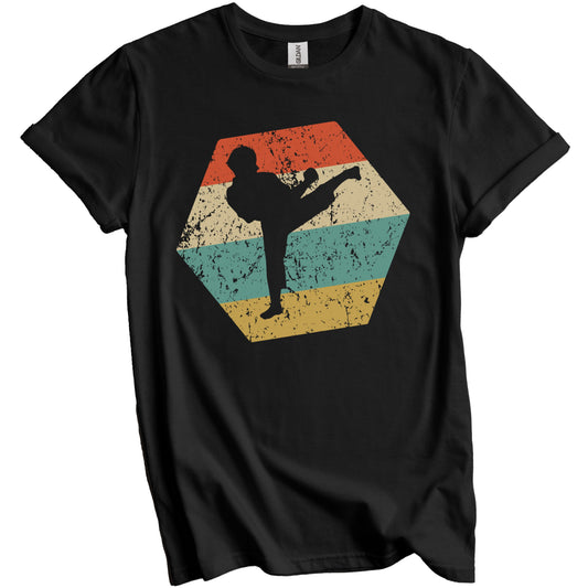 Martial Arts Retro Distressed Hexagon Tae Kwon Do T-Shirt