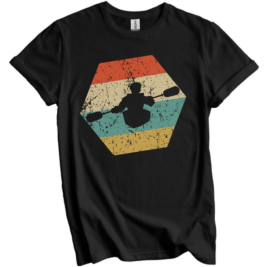 Kayaking Retro Distressed Hexagon Kayak T-Shirt