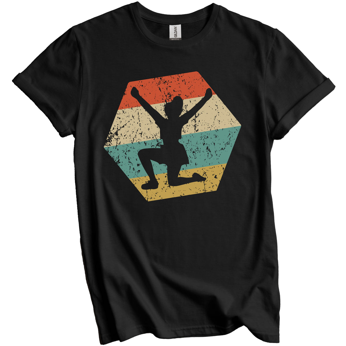 Cheerleader Retro Distressed Hexagon Cheerleading T-Shirt