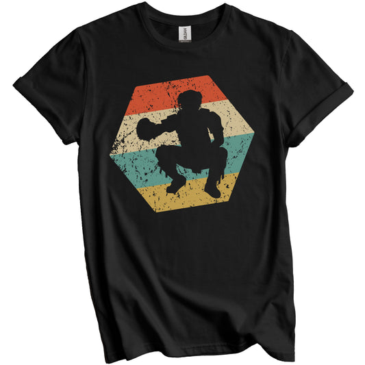Baseball Retro Distressed Hexagon Catcher T-Shirt