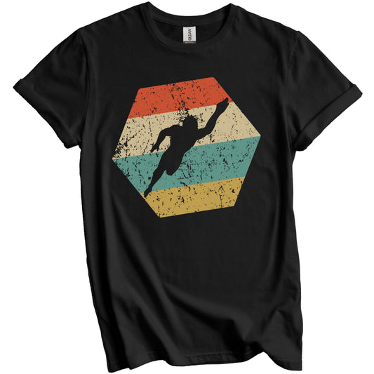 Swimming Retro Distressed Hexagon Swimmer T-Shirt