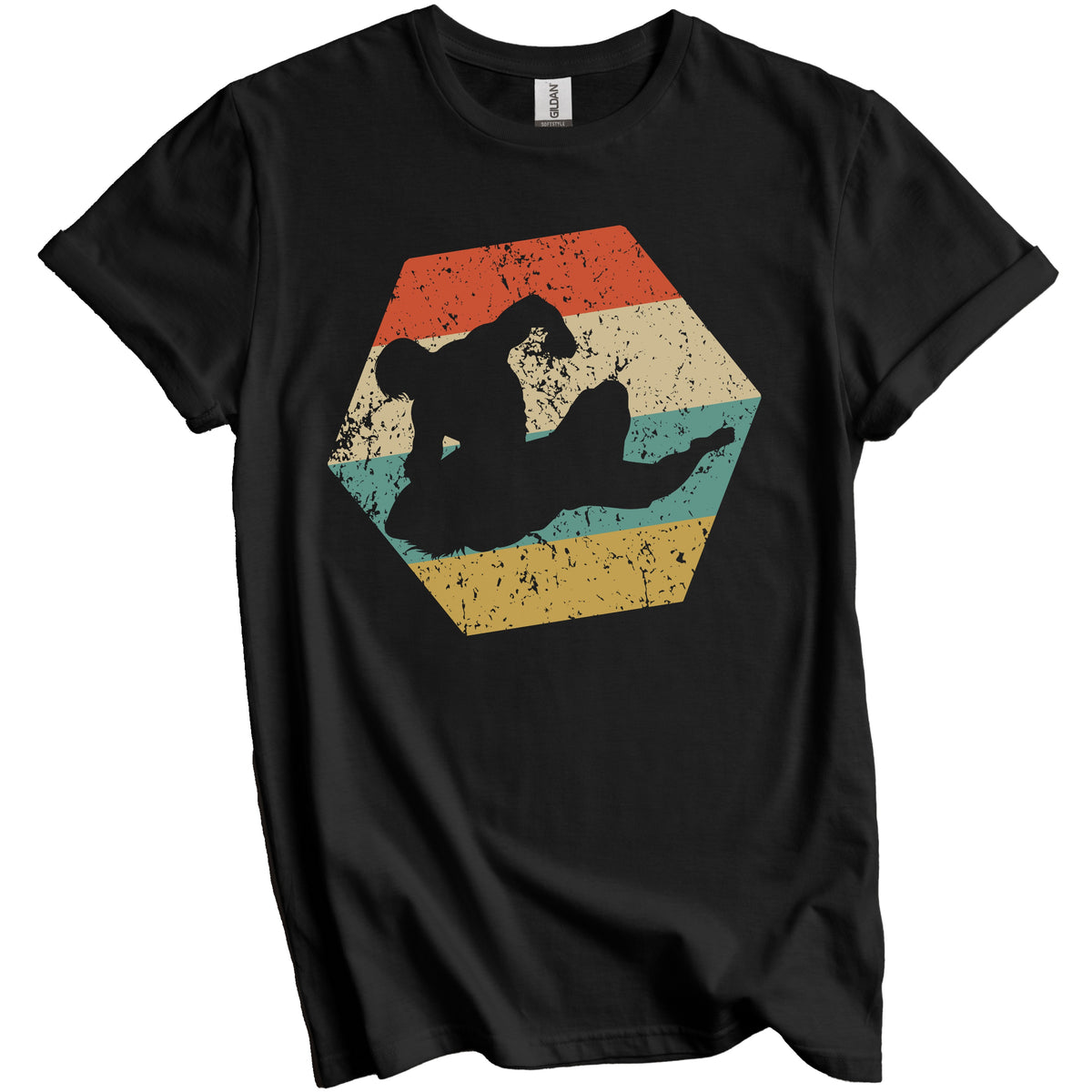 MMA Fighters Retro Distressed Hexagon Mixed Martial Arts T-Shirt