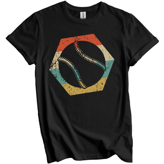 Baseball Softball Retro Distressed Hexagon Ball T-Shirt