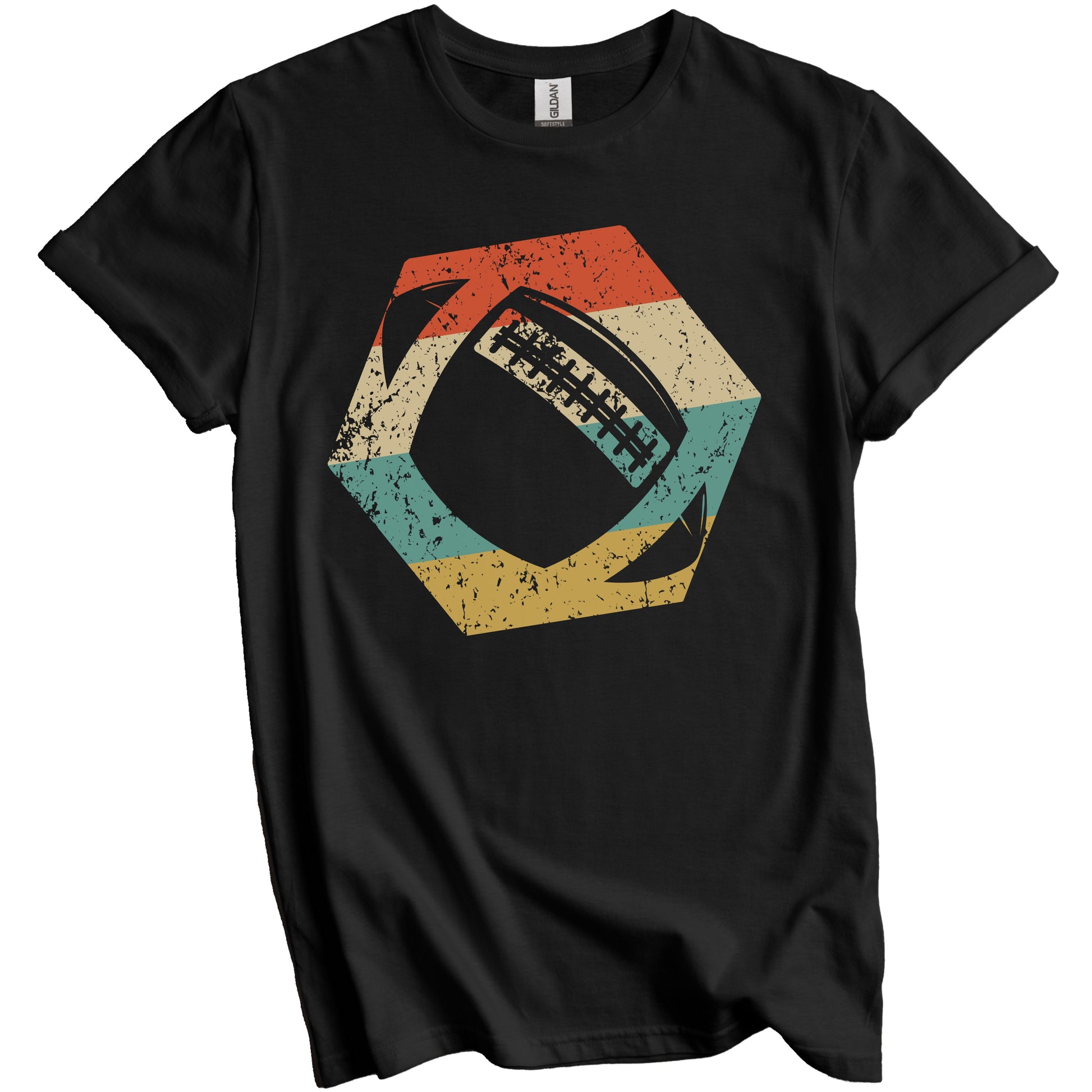 Football Retro Distressed Hexagon Ball T-Shirt