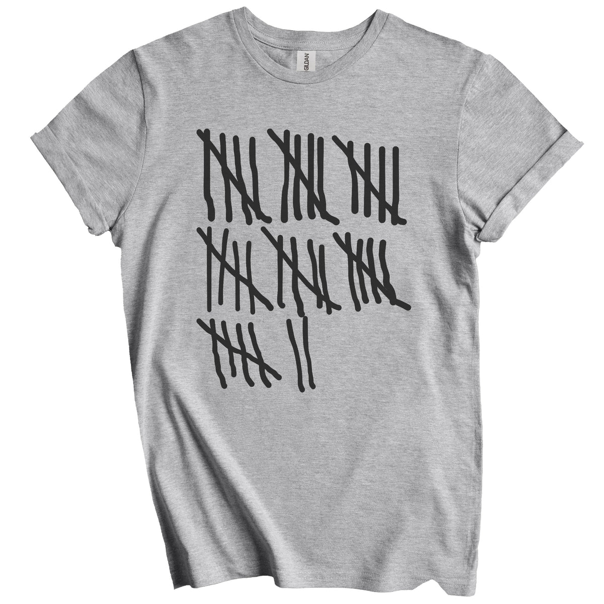 Counting To 37 Years Old Tally Marks Funny 37th Birthday T-Shirt