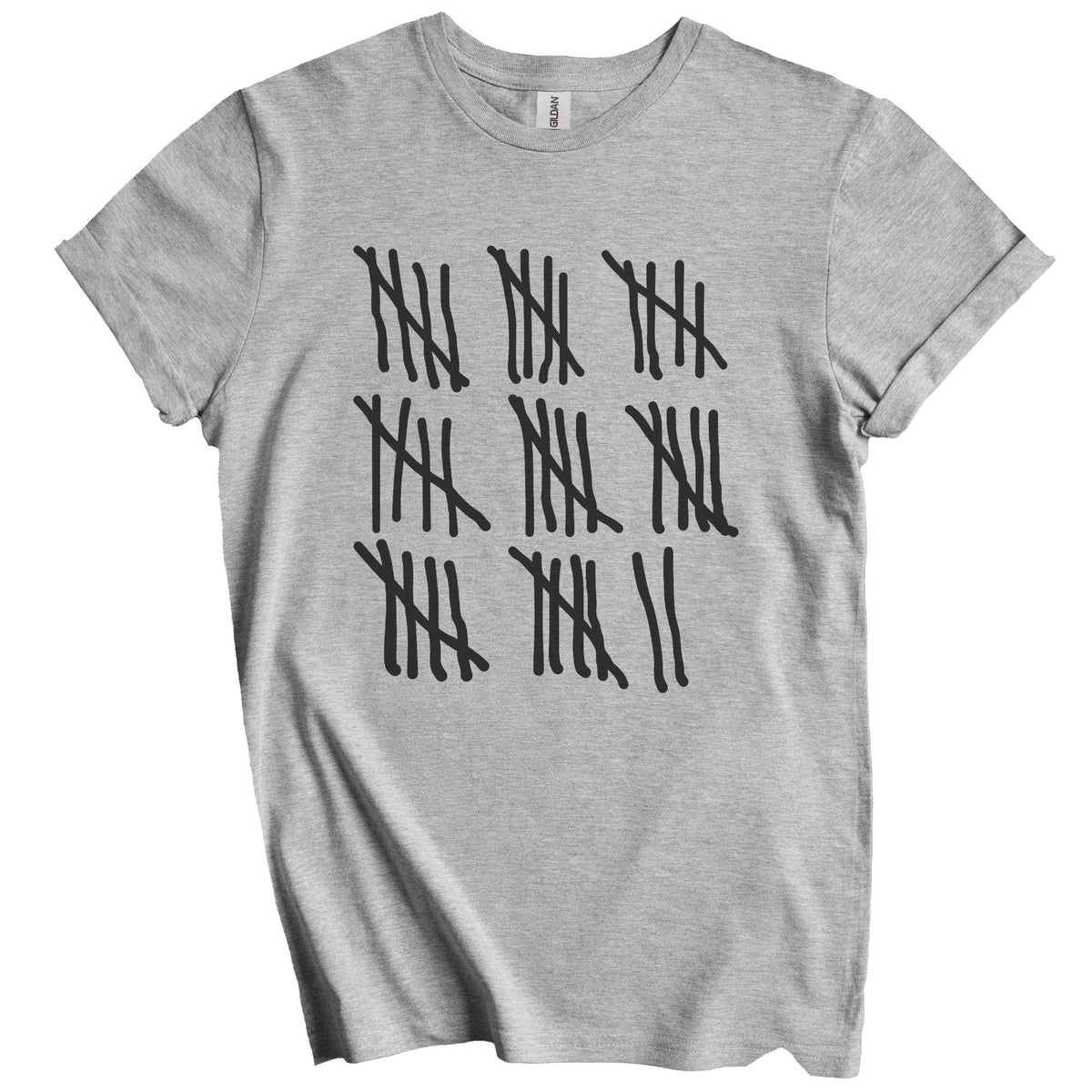 Counting To 42 Years Old Tally Marks Funny 42nd Birthday T-Shirt