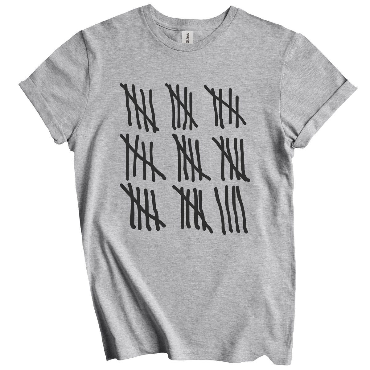 Counting To 44 Years Old Tally Marks Funny 44th Birthday T-Shirt