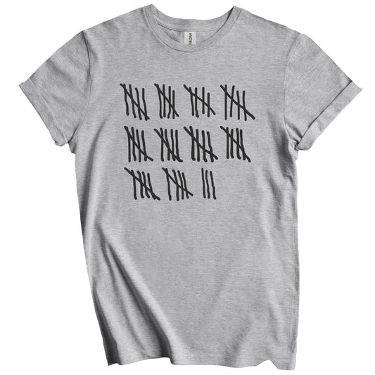 Counting To 53 Years Old Tally Marks Funny 53rd Birthday T-Shirt