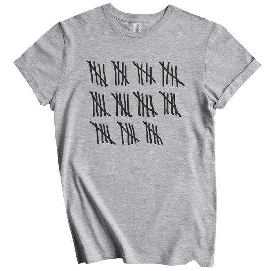 Counting To 55 Years Old Tally Marks Funny 55th Birthday T-Shirt
