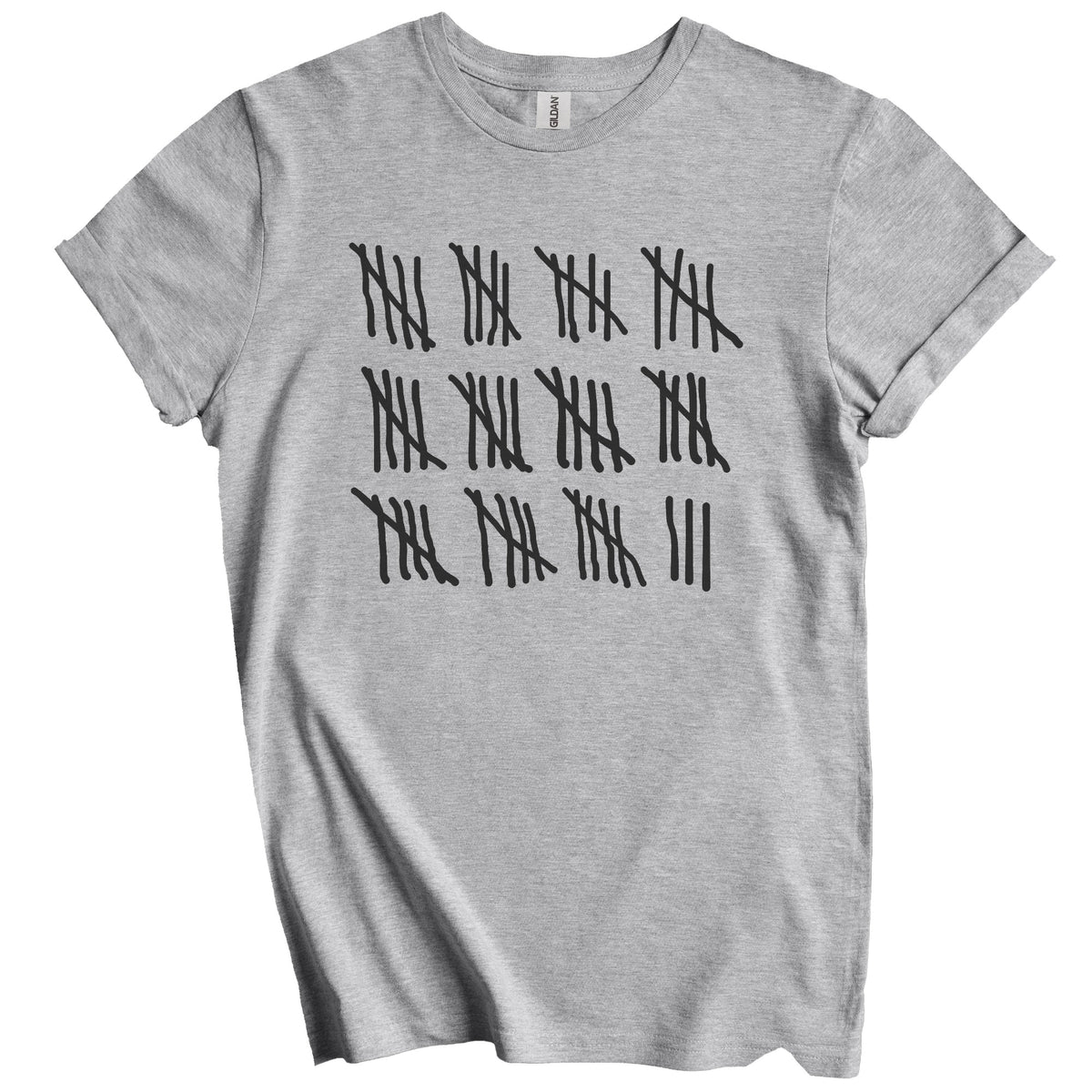 Counting To 58 Years Old Tally Marks Funny 58th Birthday T-Shirt