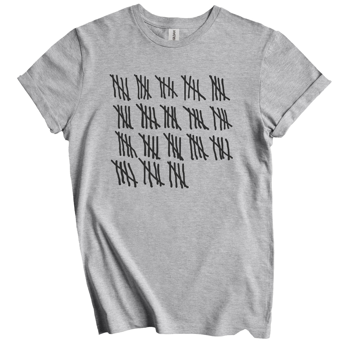 Counting To 90 Years Old Tally Marks Funny 90th Birthday T-Shirt