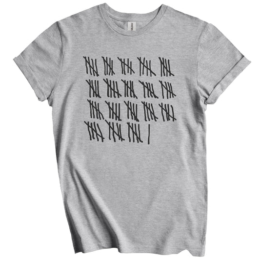 Counting To 91 Years Old Tally Marks Funny 91st Birthday T-Shirt
