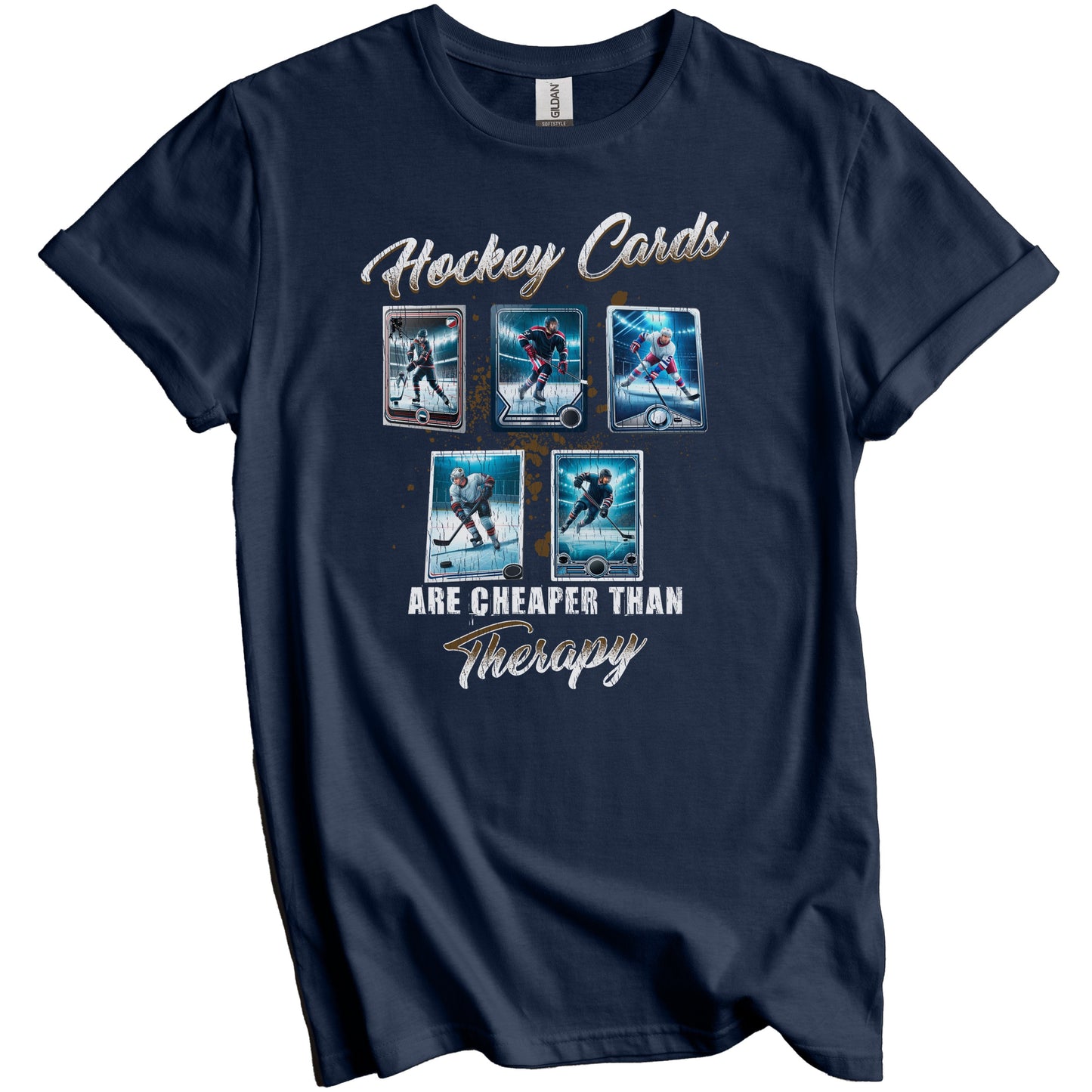 Hockey Cards Are Cheaper Than Therapy Funny Hockey Card T-Shirt