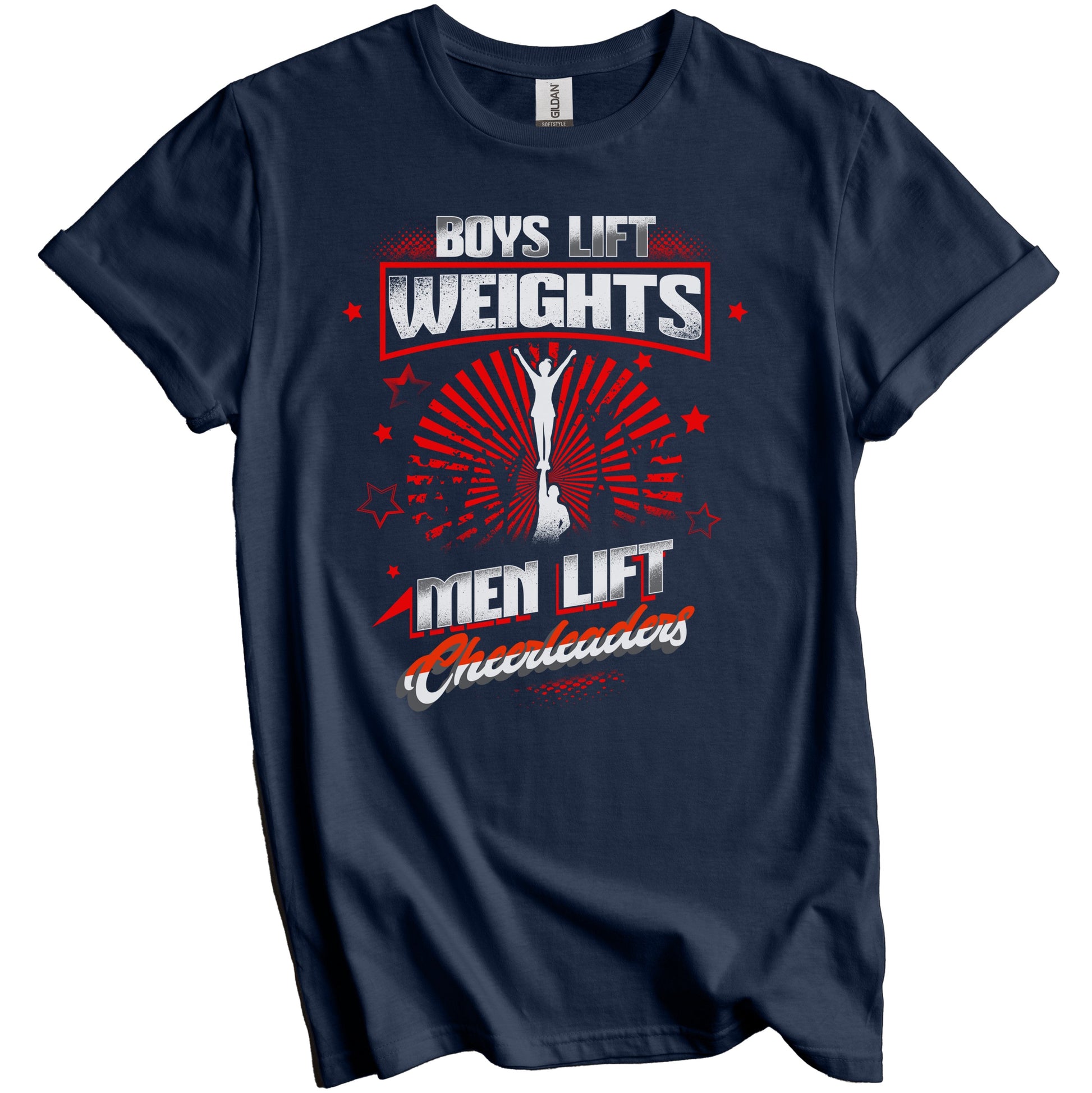 Boys Lift Weights Men Lift Cheerleaders Funny Cheerleading T-Shirt