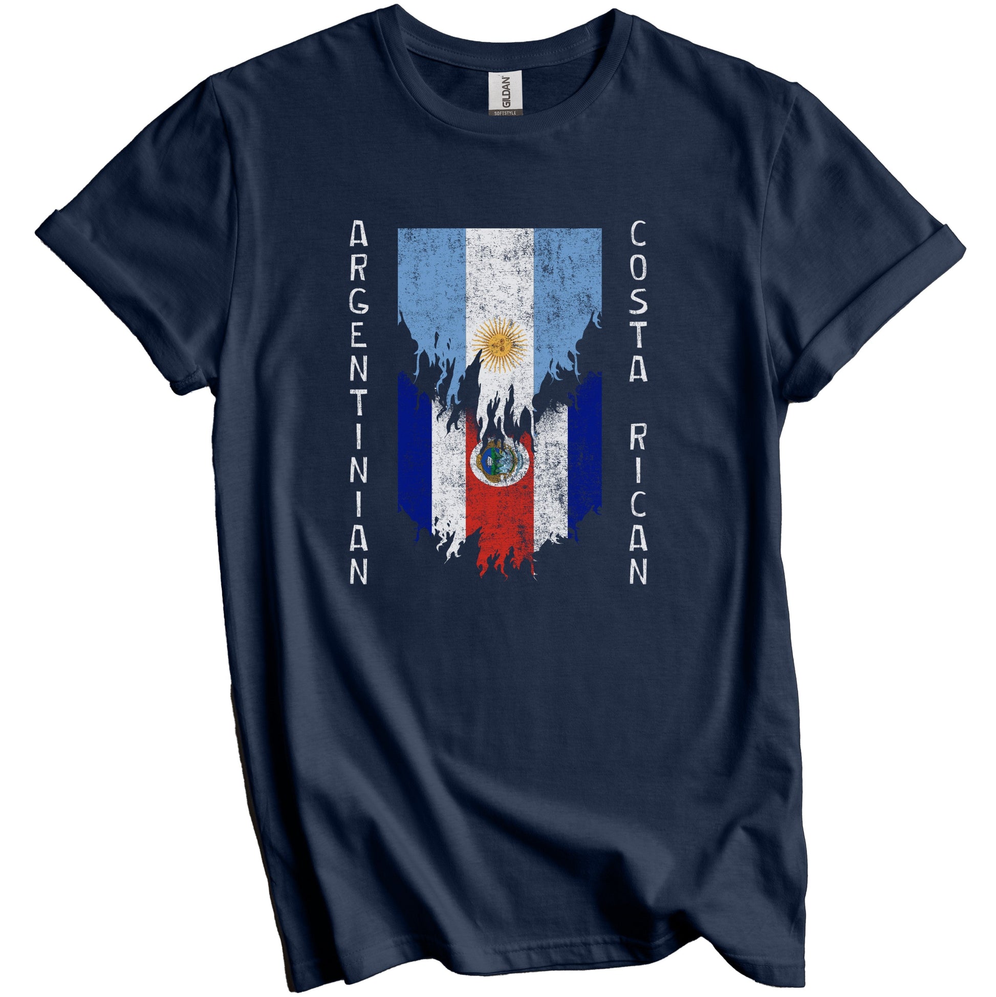 Argentinian Costa Rican Flags Ripped Torn Argentina Costa Rica T-Shirt
