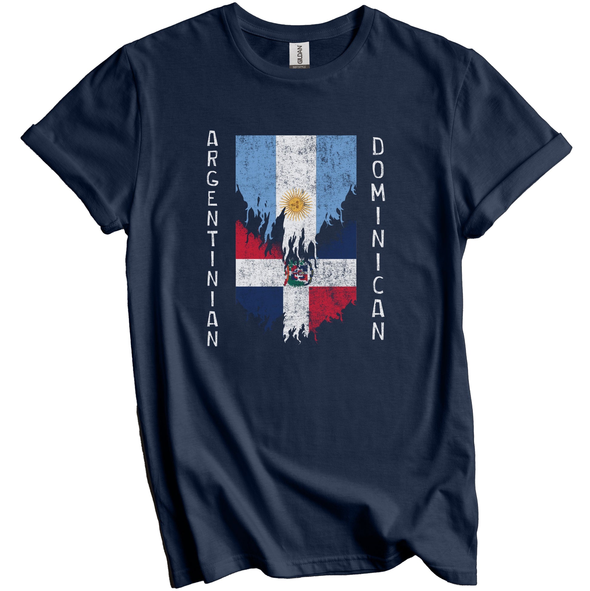 Argentinian Dominican Flags Ripped Torn Argentina Dominican Republic T-Shirt