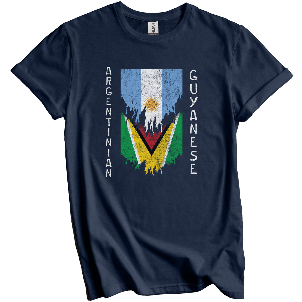 Argentinian Guyanese Flags Ripped Torn Argentina Guyana T-Shirt