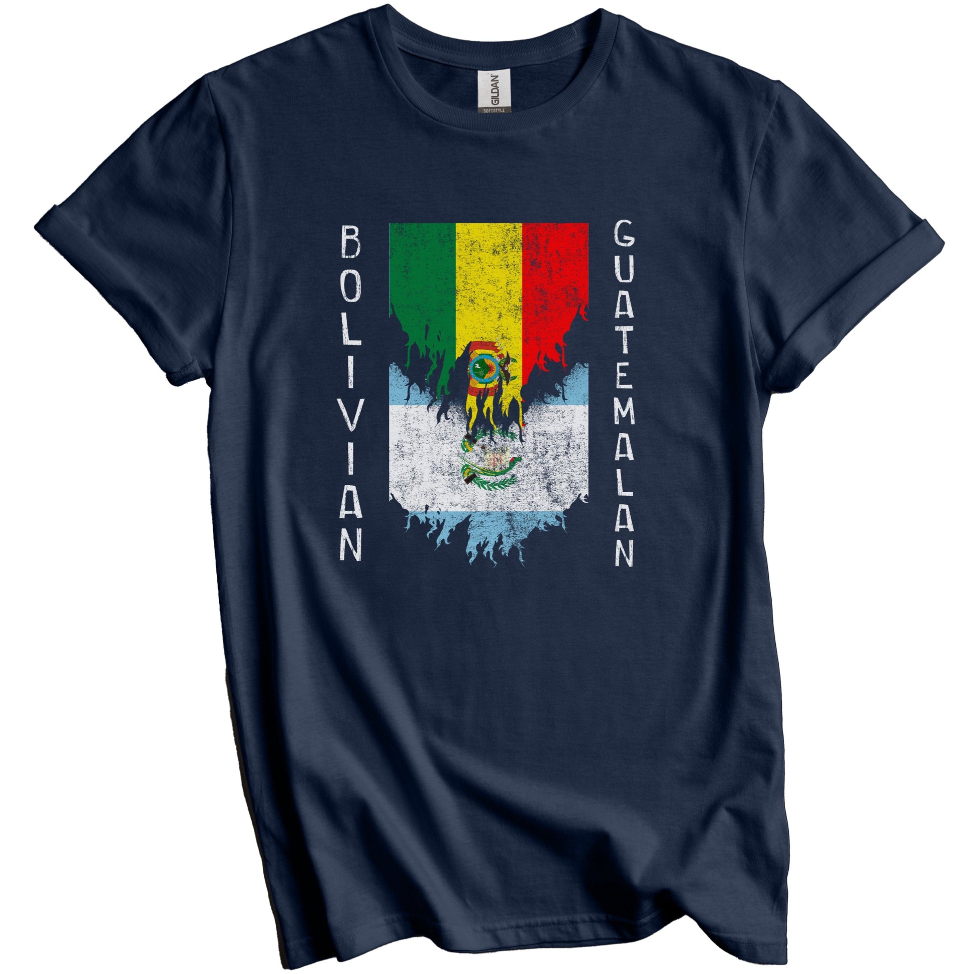 Bolivian Guatemalan Flags Ripped Torn Bolivia Guatemala T-Shirt